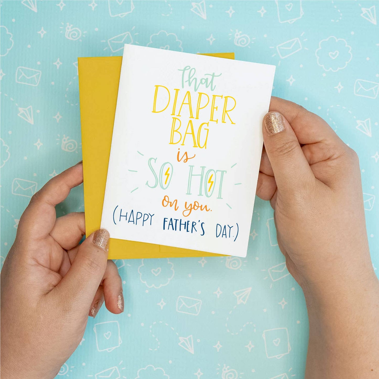 Father's Day Card - Diaper Bag Colette Paperie Father's Day Card stationery funny humorous cincinnati paper goods stickers snarky novelty cheeky witty sarcastic lighthearted silly hand lettered