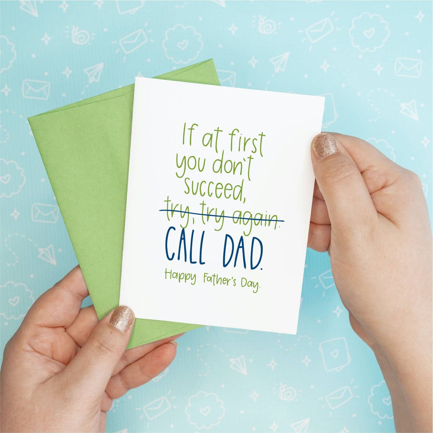 Father's Day Card - Call Dad Colette Paperie Father's Day Card stationery funny humorous cincinnati paper goods stickers snarky novelty cheeky witty sarcastic lighthearted silly hand lettered