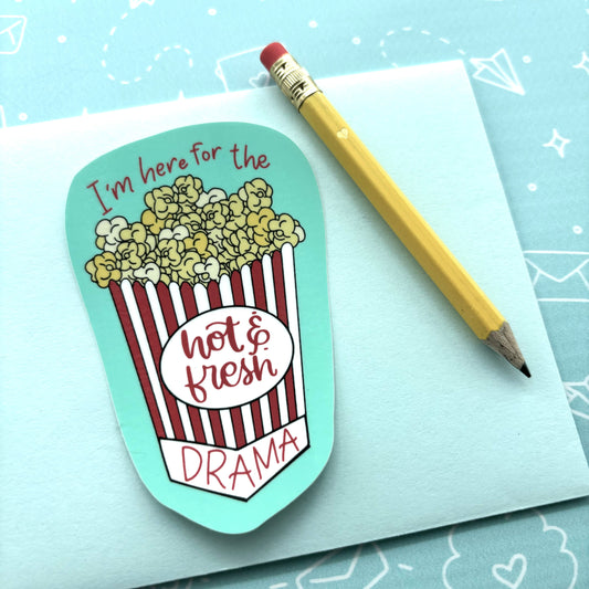 Hot & Fresh Drama Popcorn Vinyl Waterproof Sticker