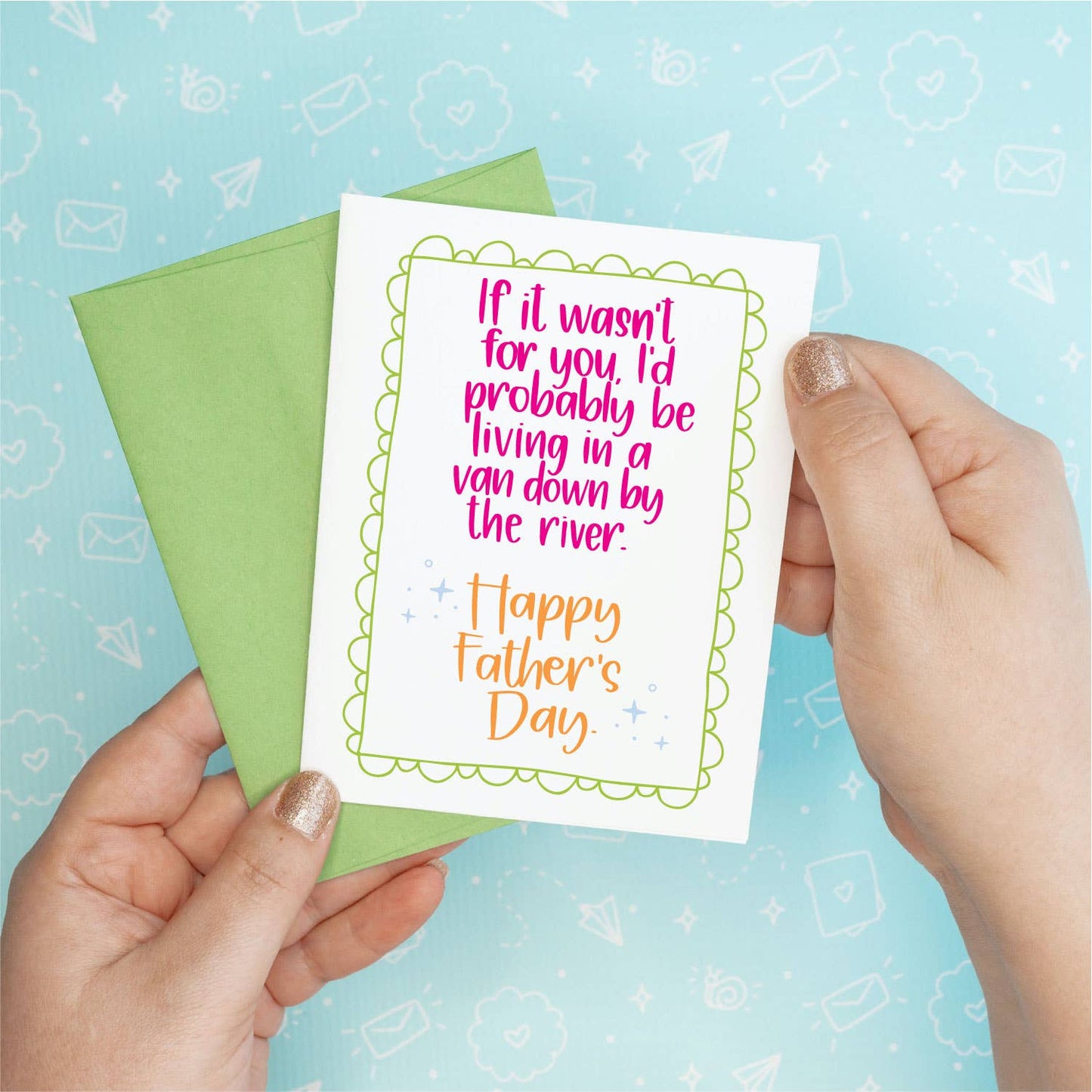 Father's Day Card - Van by the River Colette Paperie Father's Day Card stationery funny humorous cincinnati paper goods stickers snarky novelty cheeky witty sarcastic lighthearted silly hand lettered