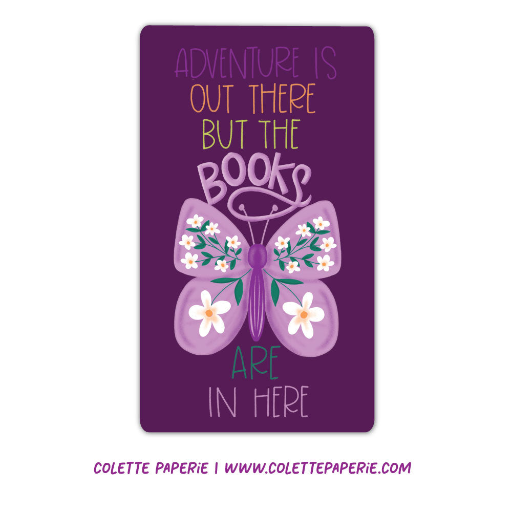 Adventure Butterfly Books Funny Vinyl Waterproof Sticker