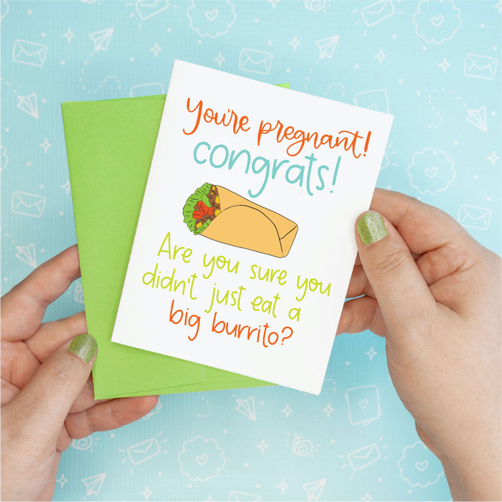 Burrito Baby Funny Greeting Card Colette Paperie Baby Card stationery funny humorous cincinnati