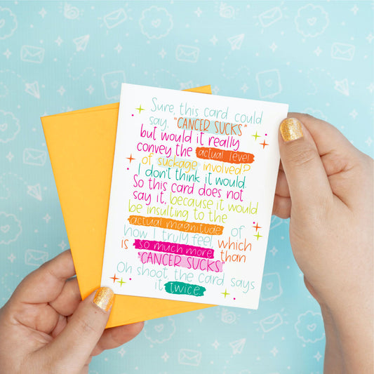 Cancer Sucks Greeting Card