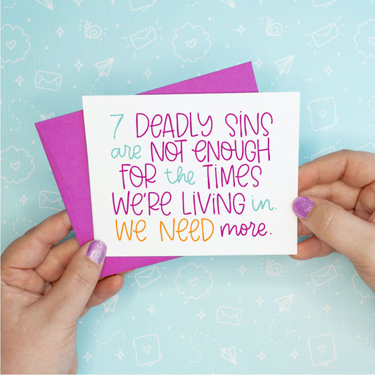 7 Deadly Sins Funny Greeting Card