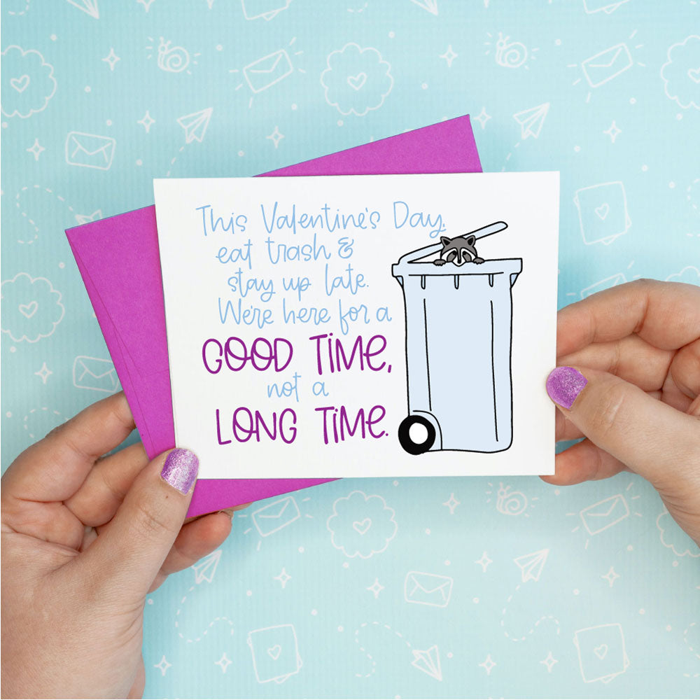 Valentine's Day - Eat Trash Raccoon Funny Greeting Card Colette Paperie Valentine's Day Card stationery funny humorous cincinnati