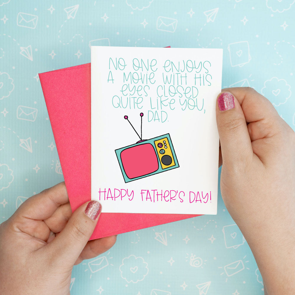 Father's Day Card - Eyes Closed Colette Paperie Father's Day Card stationery funny humorous cincinnati paper goods stickers snarky novelty cheeky witty sarcastic lighthearted silly hand lettered