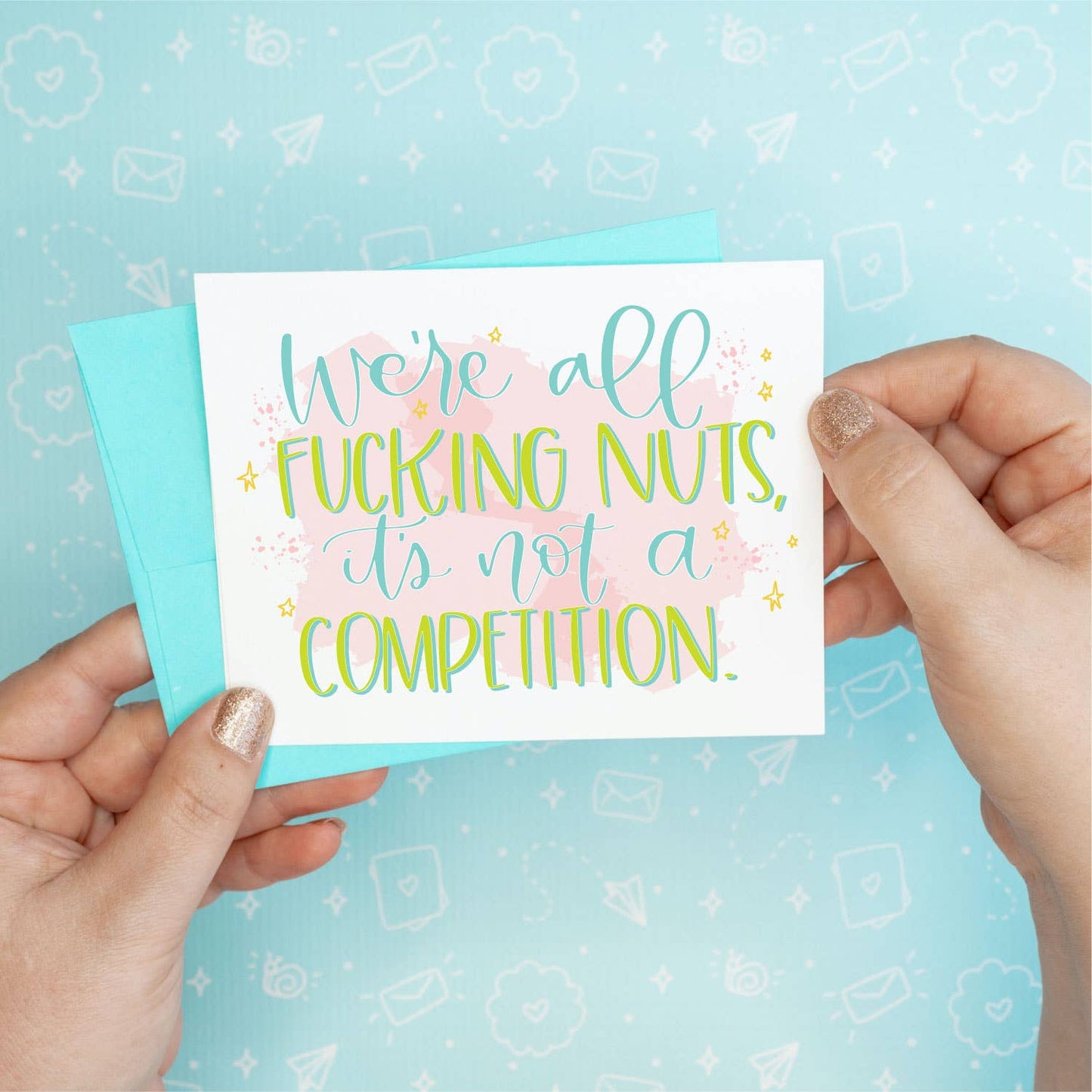 We're All Nuts Funny Greeting Card Colette Paperie Friendship Card stationery funny humorous cincinnati