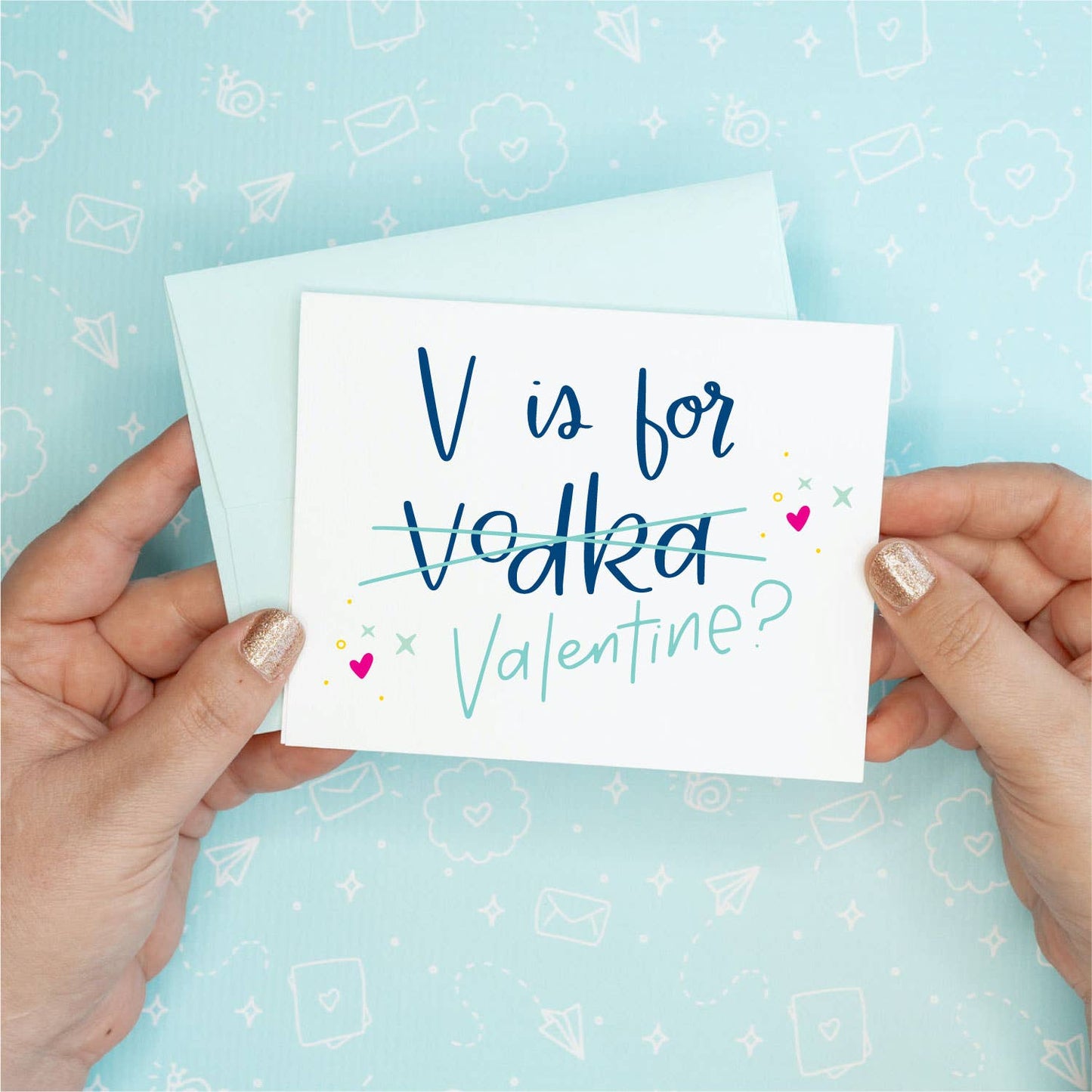 Valentine's Day - V is for Vodka Funny Greeting Card Colette Paperie Valentine's Day Card stationery funny humorous cincinnati
