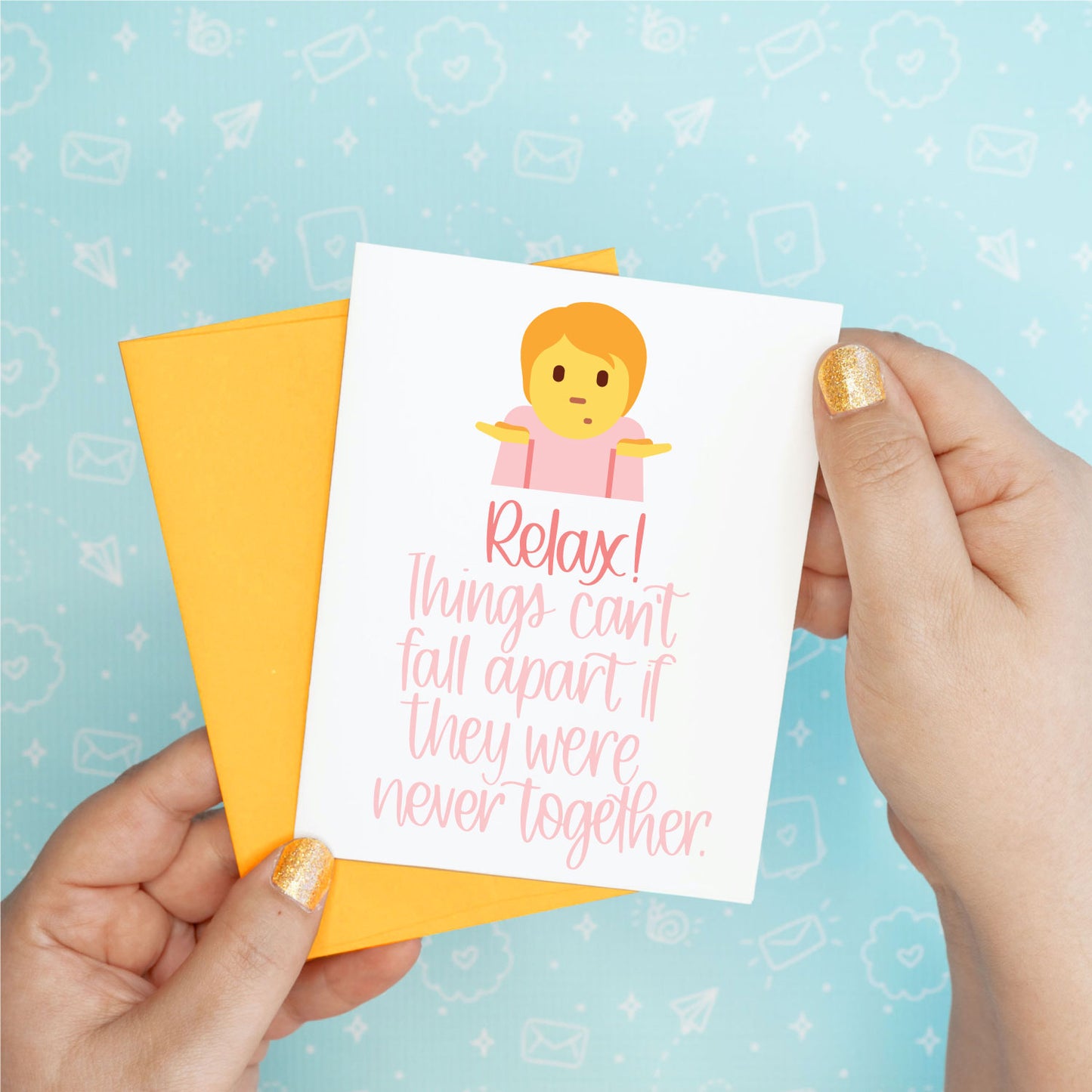 Falling Apart Anxiety Funny Greeting Card Colette Paperie Friendship Card stationery funny humorous cincinnati