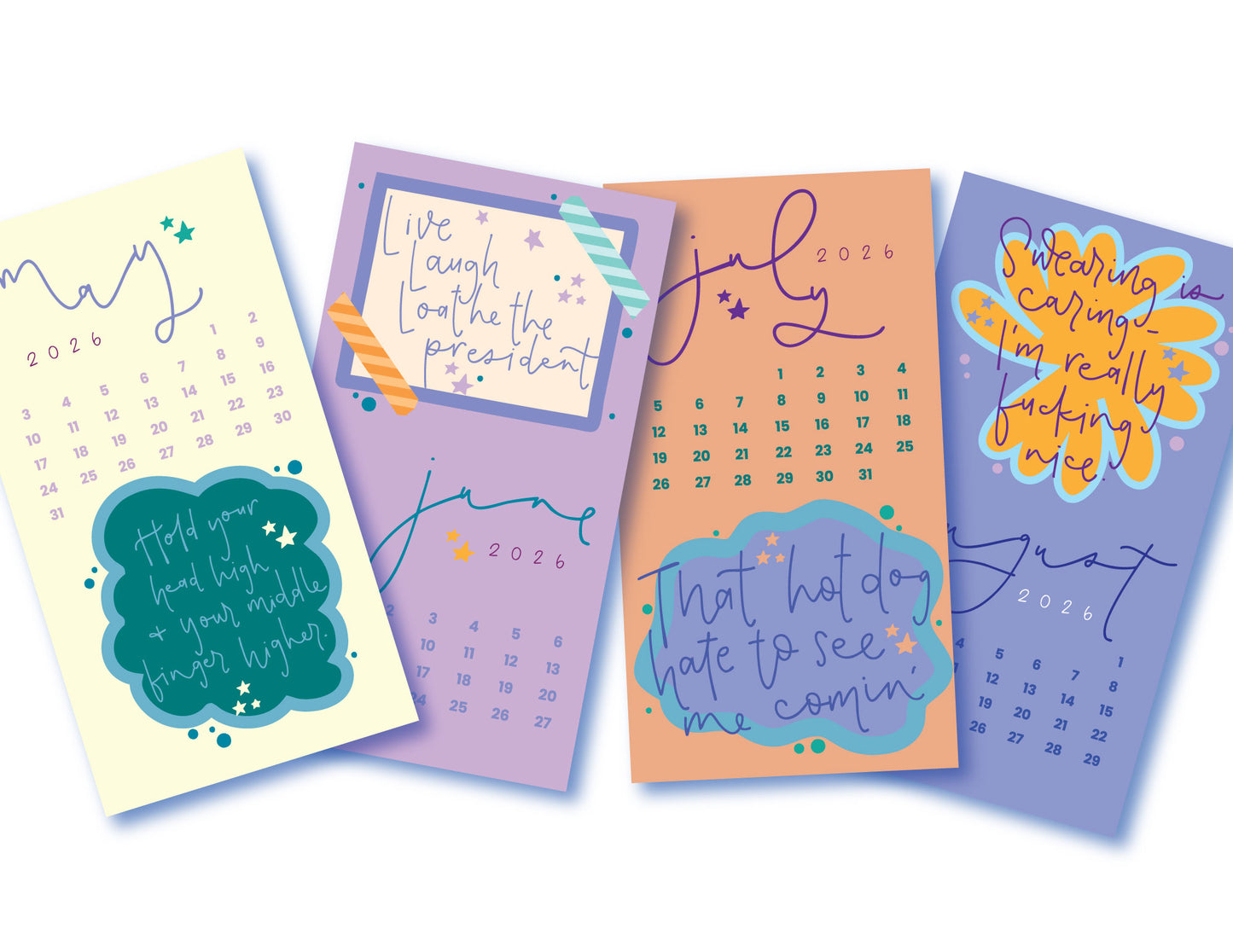 PREORDER Snarky 2026 6x11" Calendar + sticker set