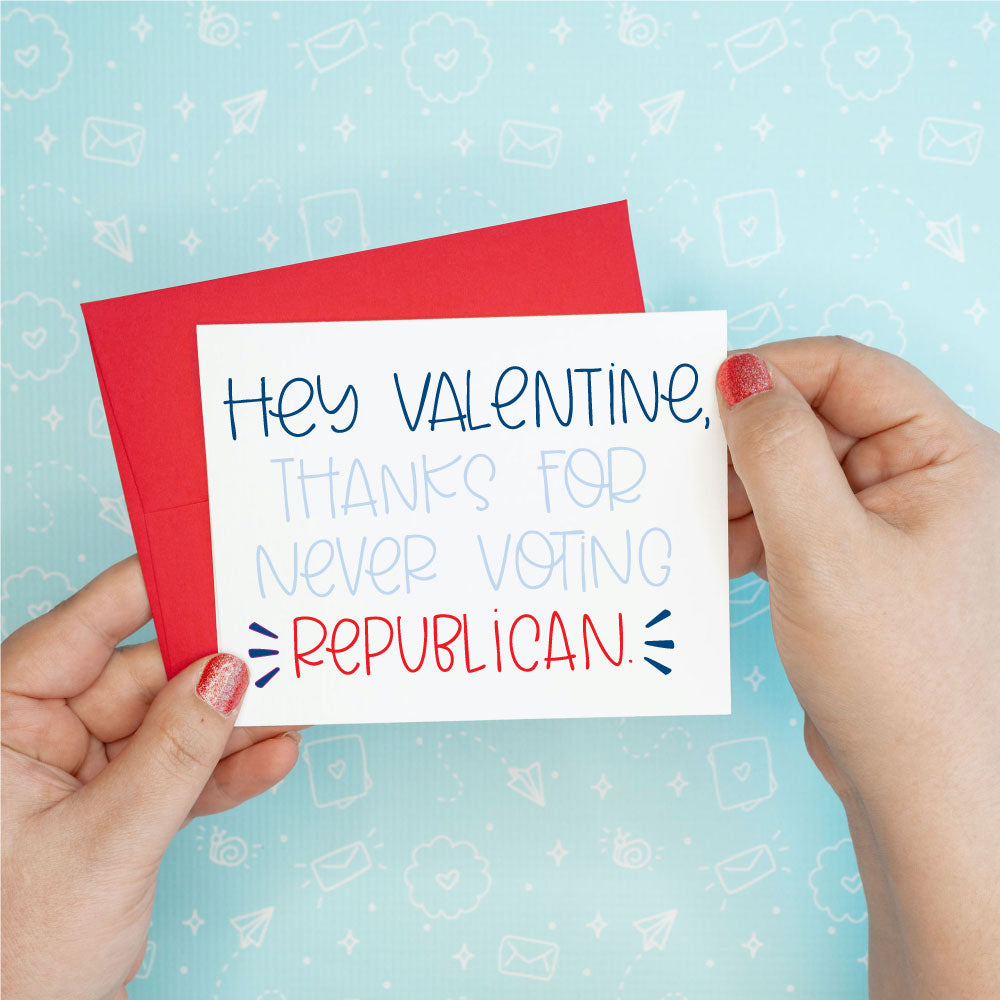 Valentine's Day - Voting Republican Funny Greeting Card Colette Paperie Valentine's Day Card stationery funny humorous cincinnati