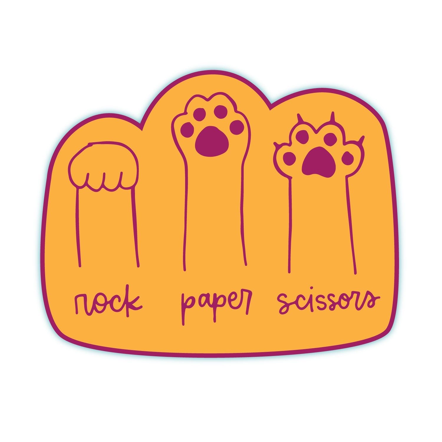 Rock Paper Scissors Paws Waterproof Vinyl Sticker