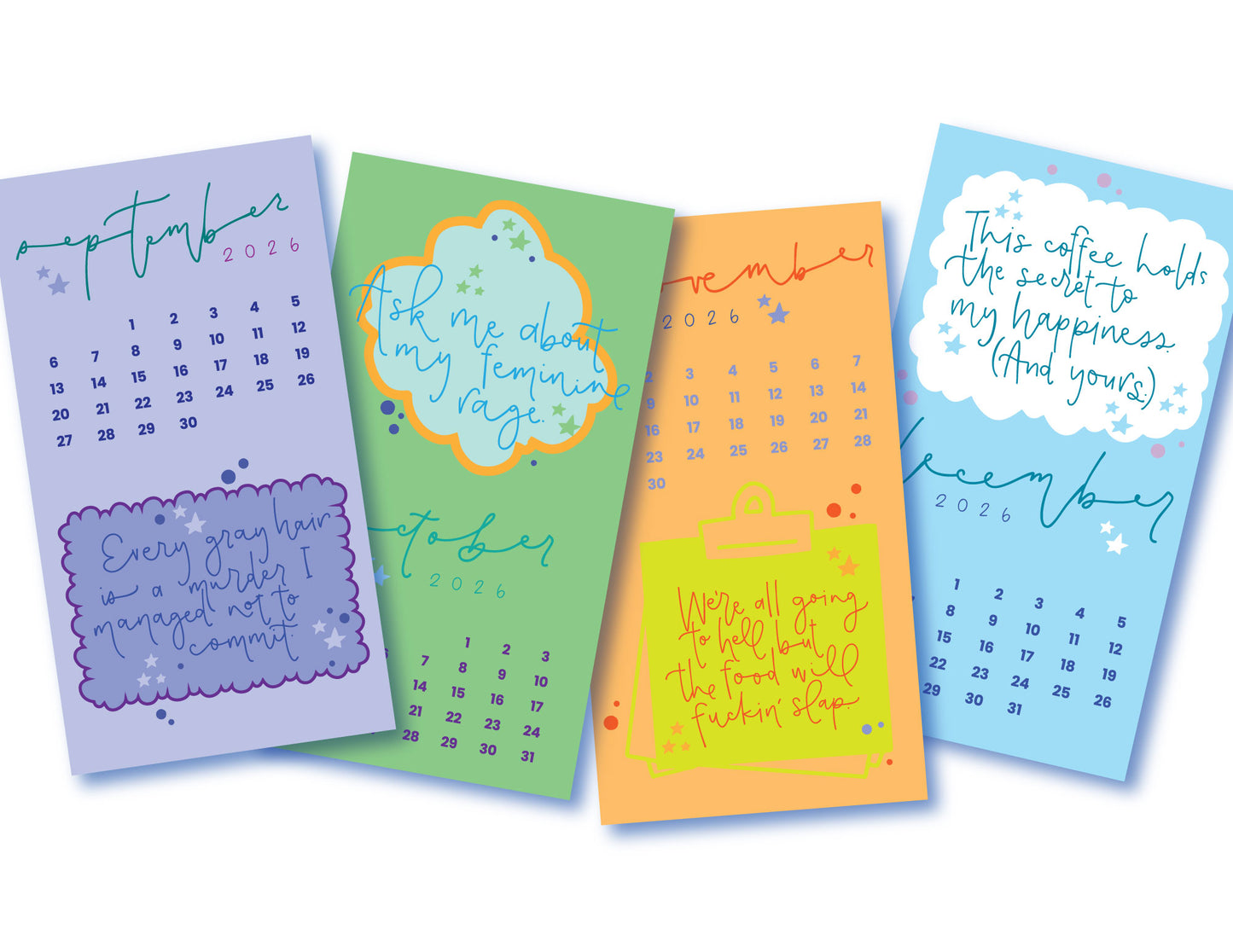 PREORDER Snarky 2026 6x11" Calendar + sticker set