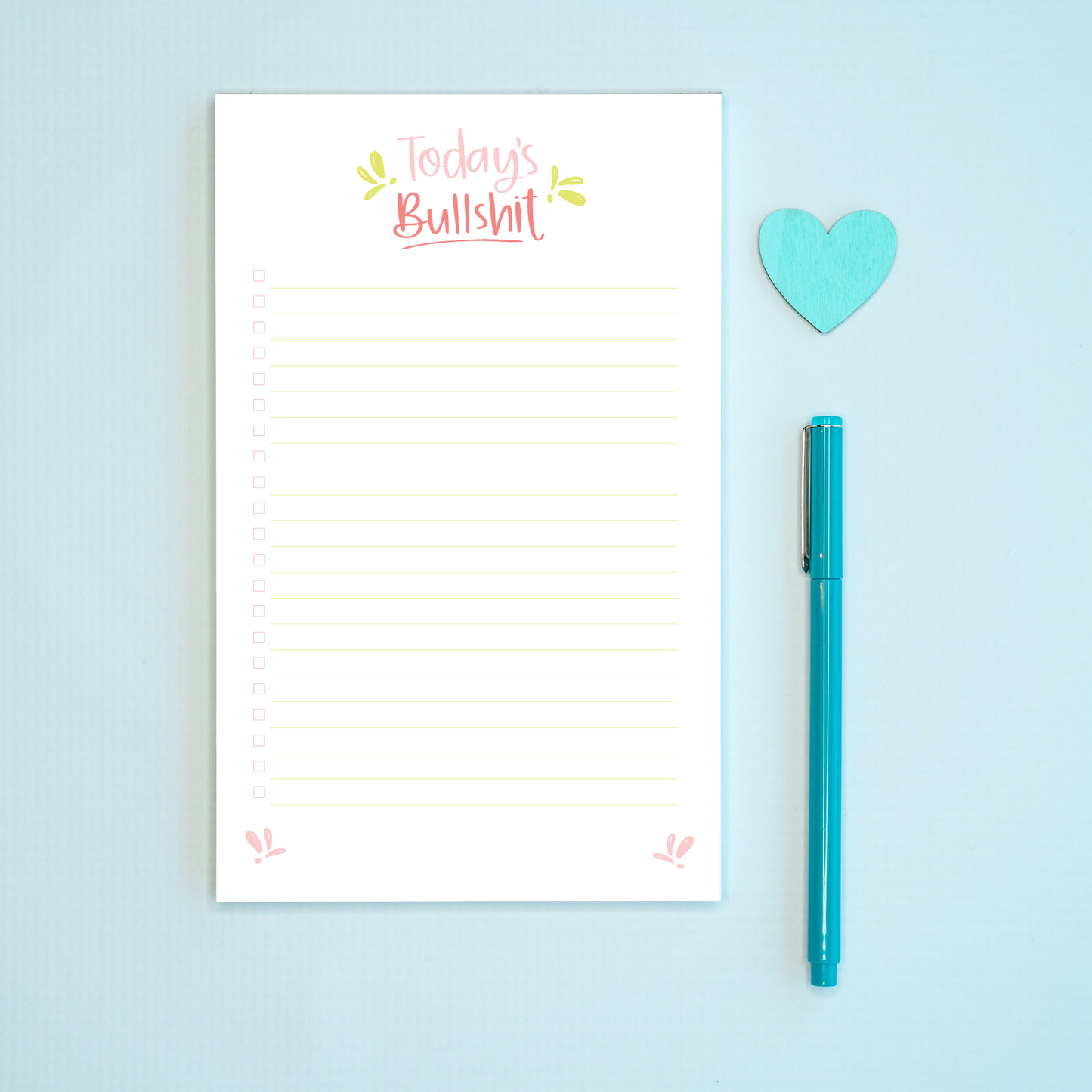 Today's Bullshit Notepad Colette Paperie Notepad stationery funny humorous cincinnati paper goods stickers snarky novelty cheeky witty sarcastic lighthearted silly hand lettered