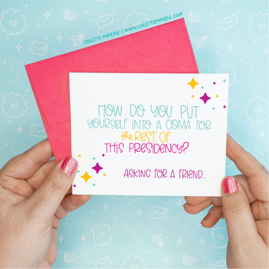 Donald Trump - Coma Four Years Greeting Card