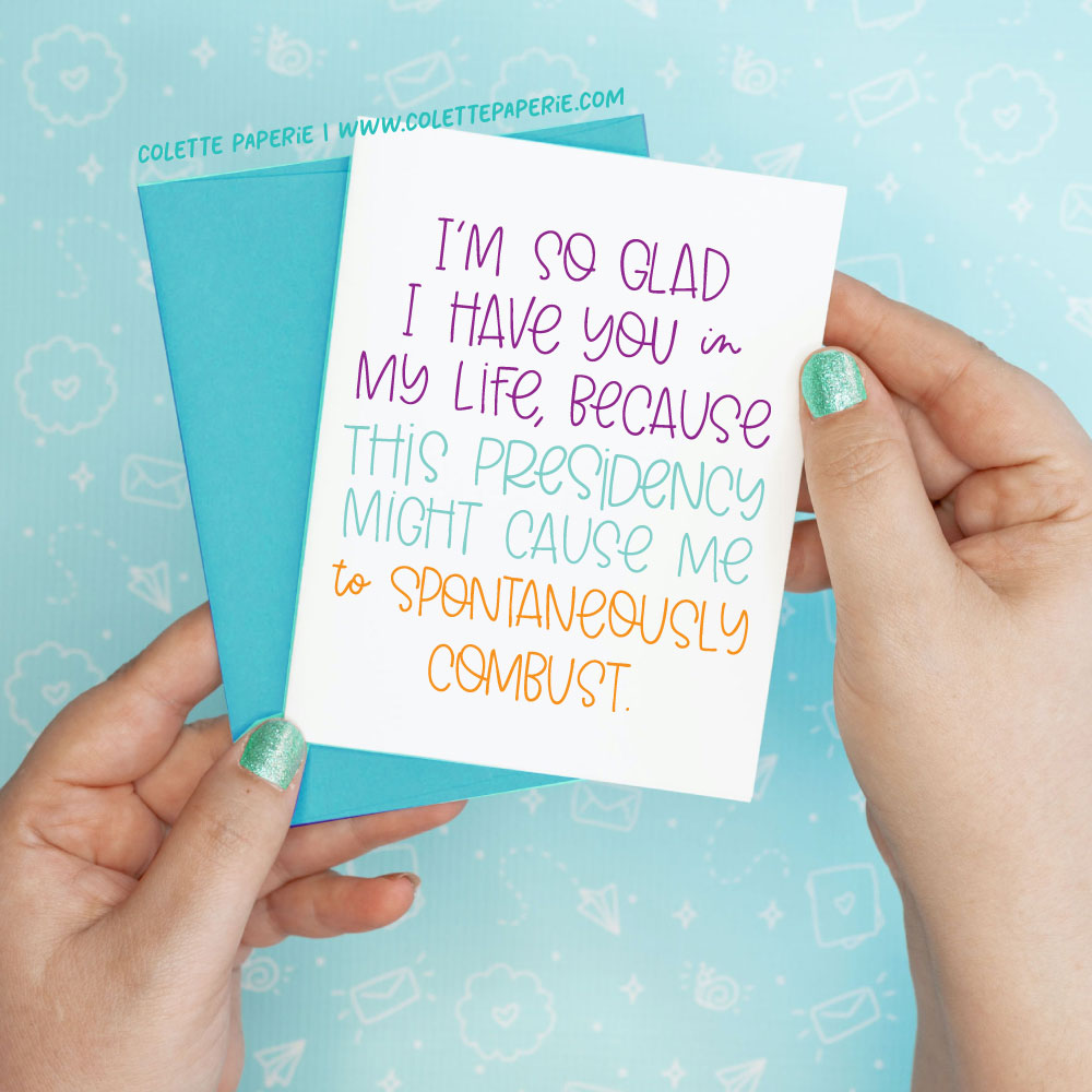Donald Trump - Spontaneously Combust Funny Greeting Card