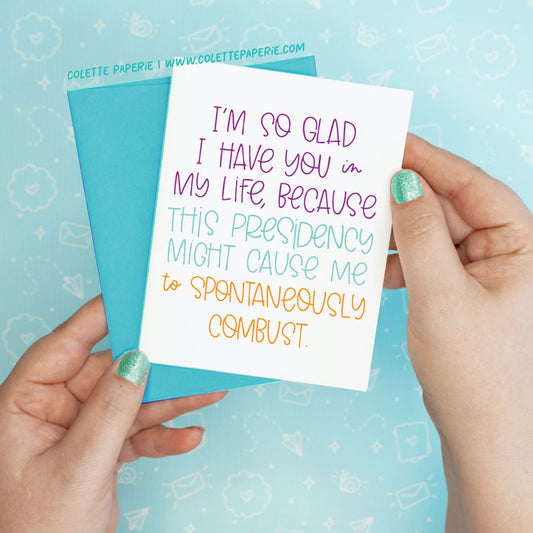 Donald Trump - Spontaneously Combust Funny Greeting Card