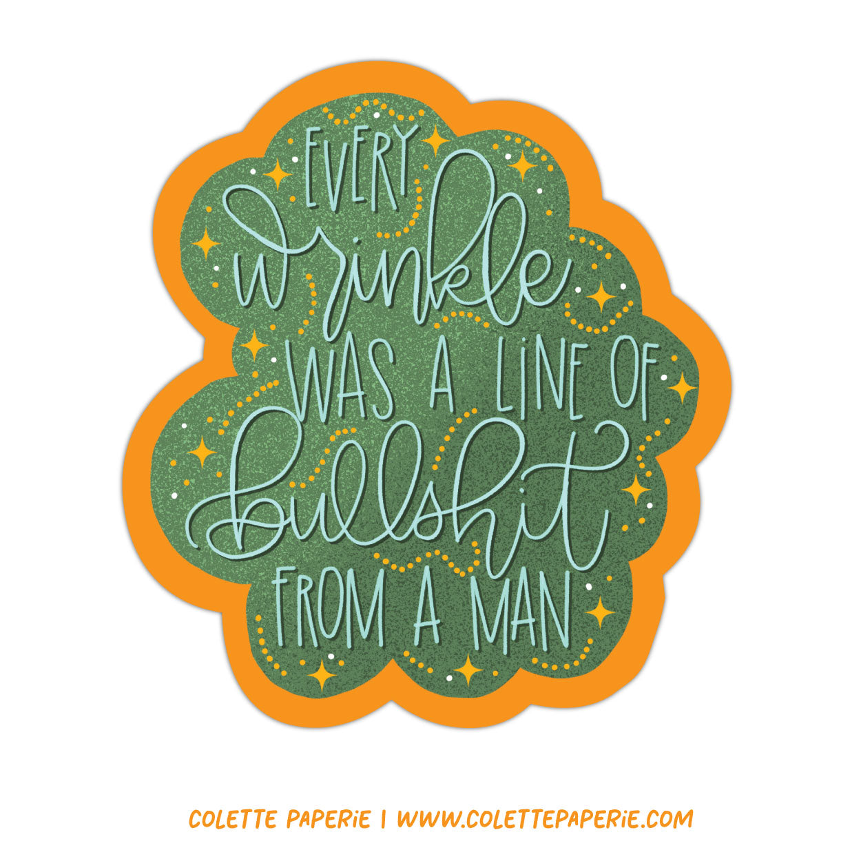 Wrinkle Line of Bullshit Funny Vinyl Waterproof Sticker