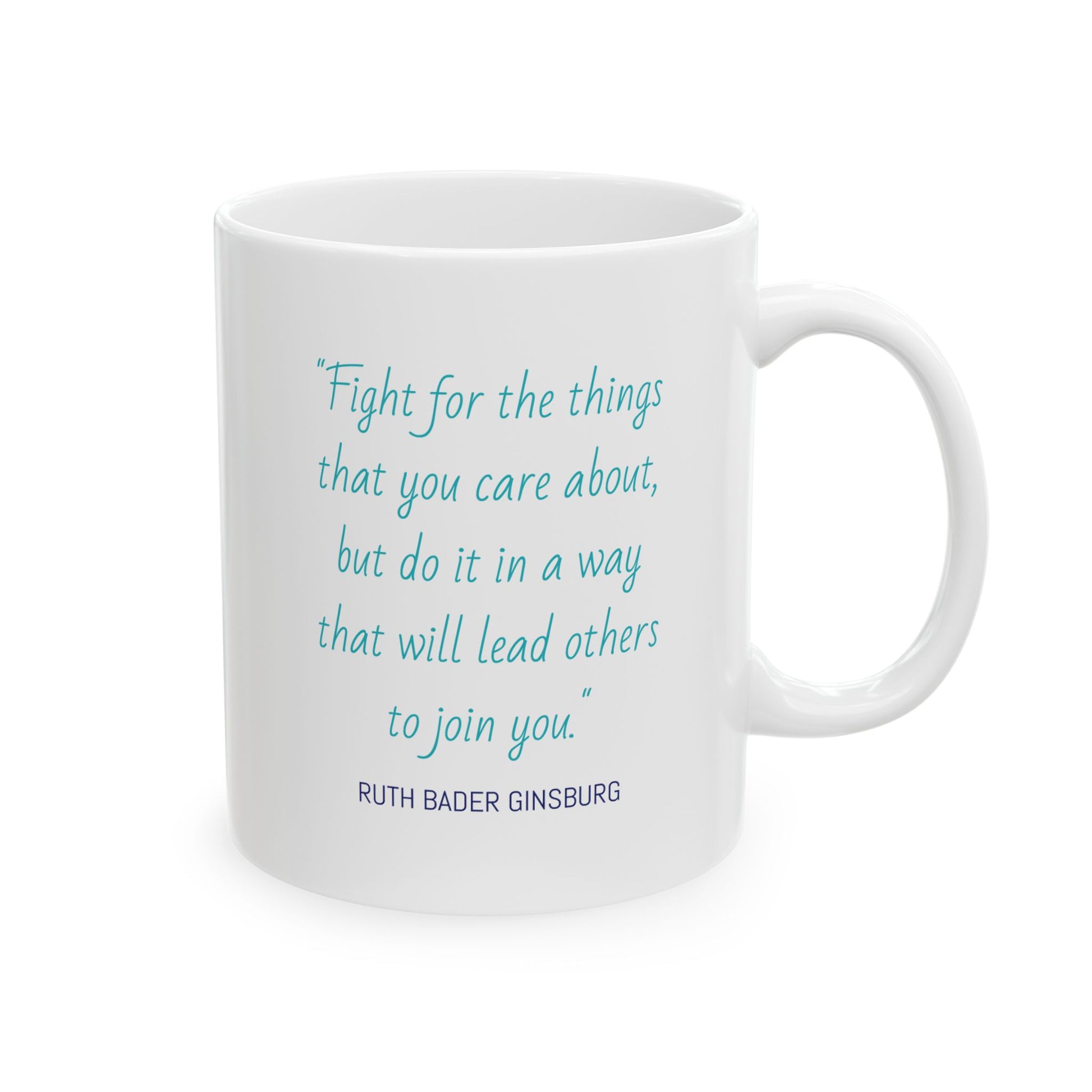 RBG Quote Political Coffee Mug 11oz Printify Mug stationery funny humorous cincinnati paper goods stickers snarky novelty cheeky witty sarcastic lighthearted silly hand lettered