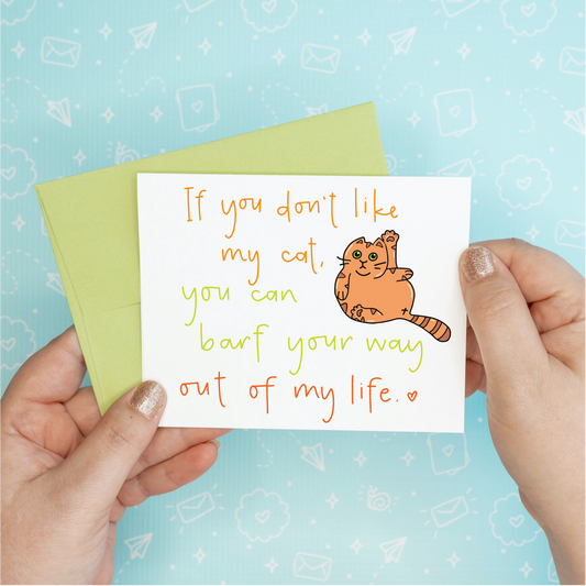 Barf Cat Greeting Card