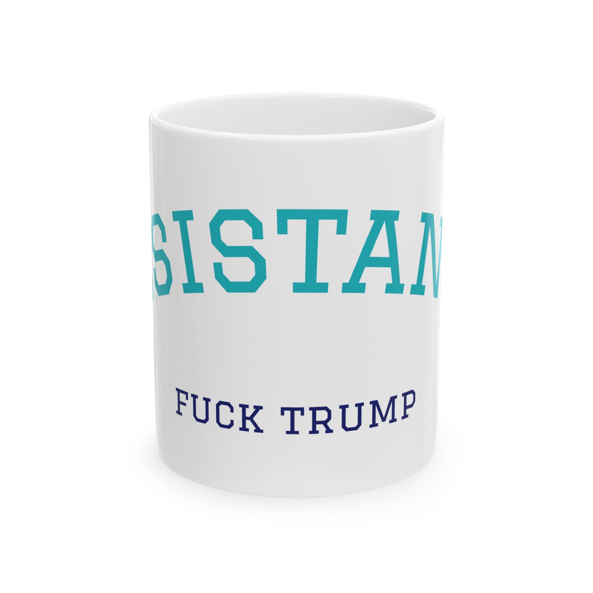 Ceramic Mug — "Fuck Trump" Resistance Political Coffee Mug 11oz Printify Mug stationery funny humorous cincinnati paper goods stickers snarky novelty cheeky witty sarcastic lighthearted silly hand lettered