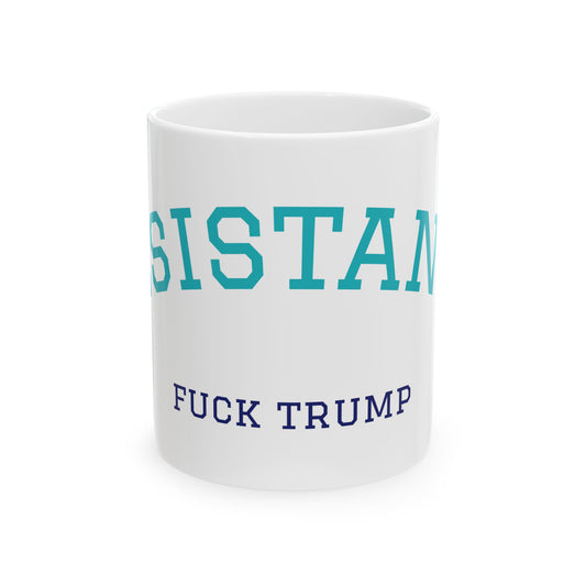 Ceramic Mug — "Fuck Trump" Resistance Political Coffee Mug 11oz Printify Mug stationery funny humorous cincinnati paper goods stickers snarky novelty cheeky witty sarcastic lighthearted silly hand lettered