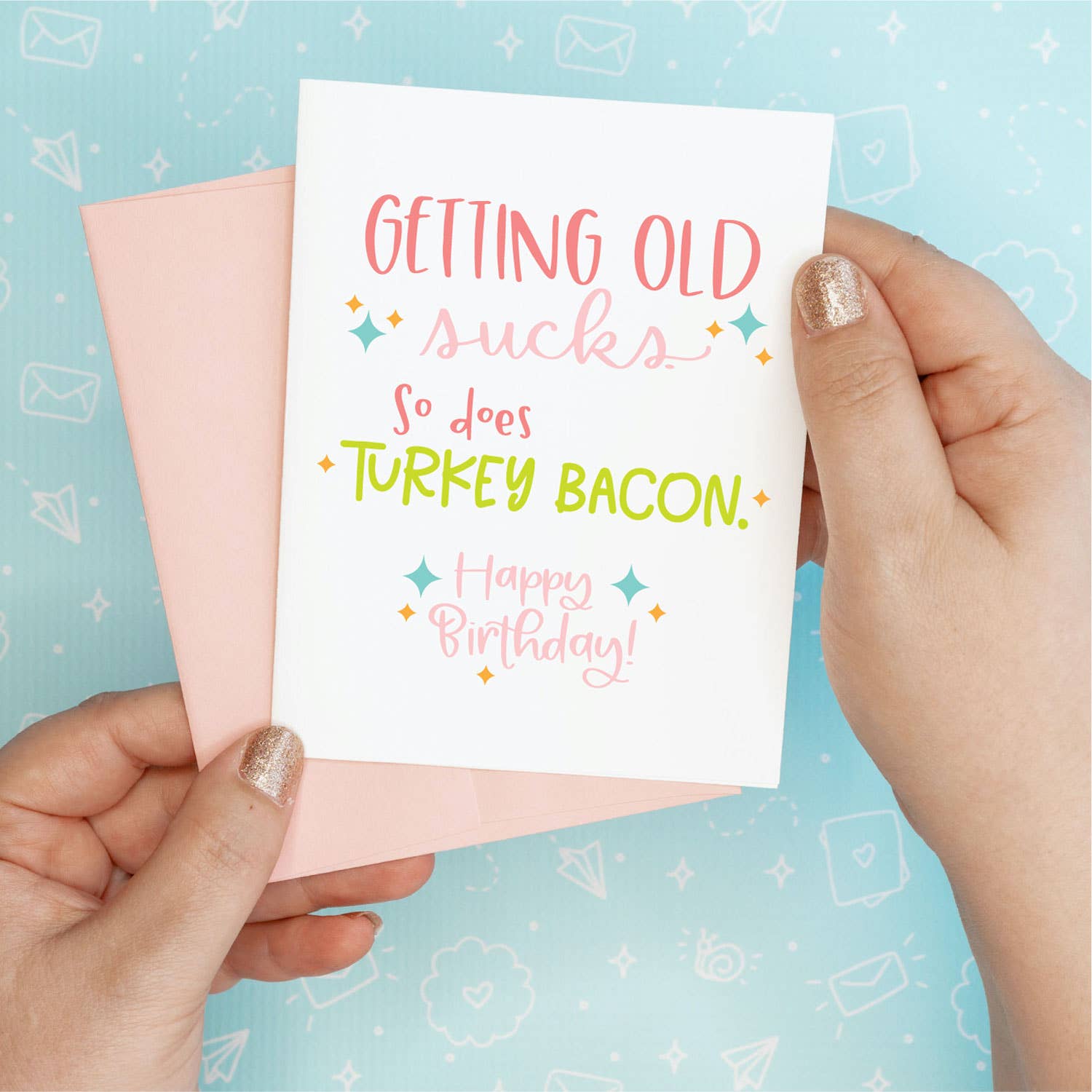 Turkey Bacon Birthday Greeting Card