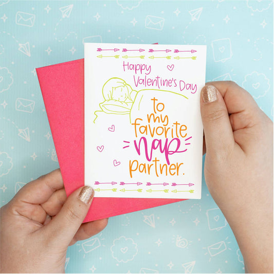 Valentine's Day - Nap Partner Funny Greeting Card Colette Paperie Valentine's Day Card stationery funny humorous cincinnati