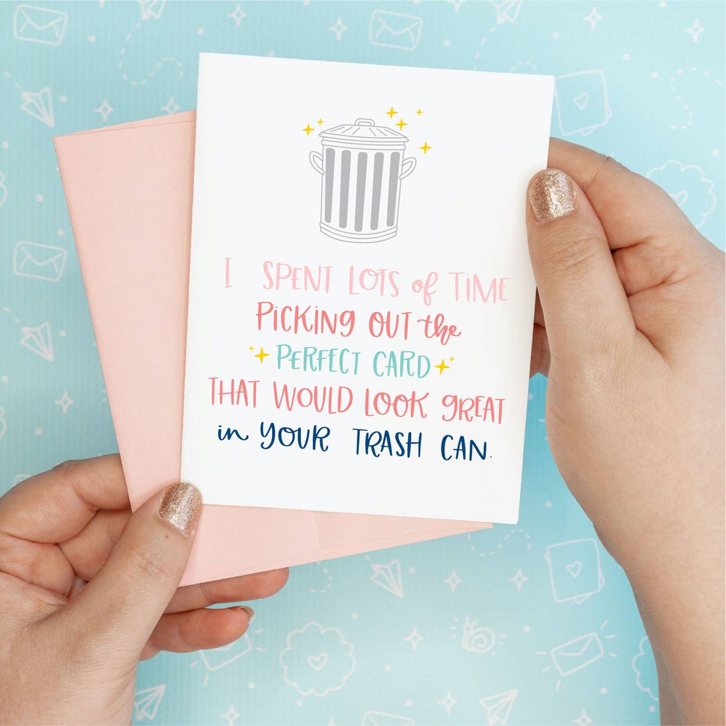 Trash Can Greeting Card