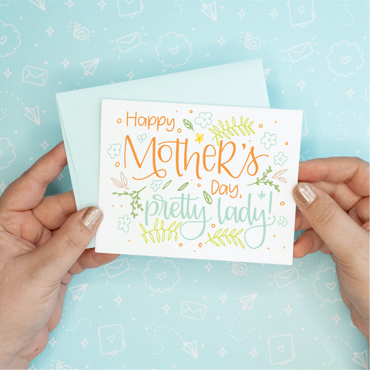 Mother's Day - Pretty Lady Greeting Card Colette Paperie Mother's Day Card stationery funny humorous cincinnati paper goods stickers snarky novelty cheeky witty sarcastic lighthearted silly hand lettered