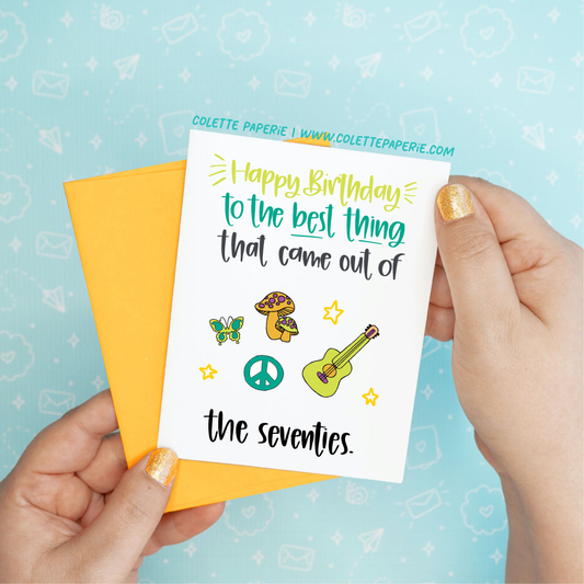 70s Birthday Funny Greeting Card Colette Paperie Birthday Cards stationery funny humorous cincinnati paper goods stickers snarky novelty cheeky witty sarcastic lighthearted silly hand lettered