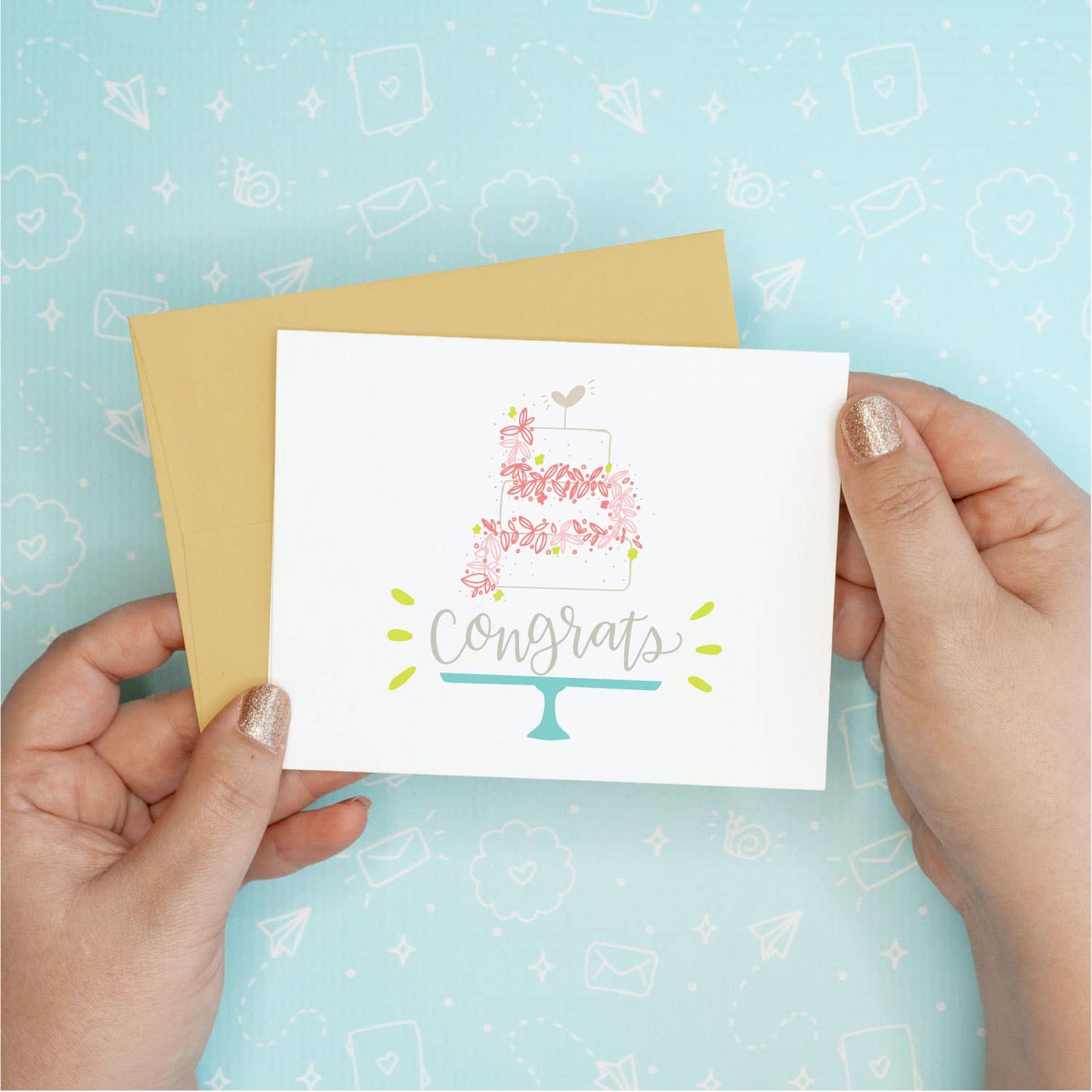 Congrats Cake Wedding Greeting Card