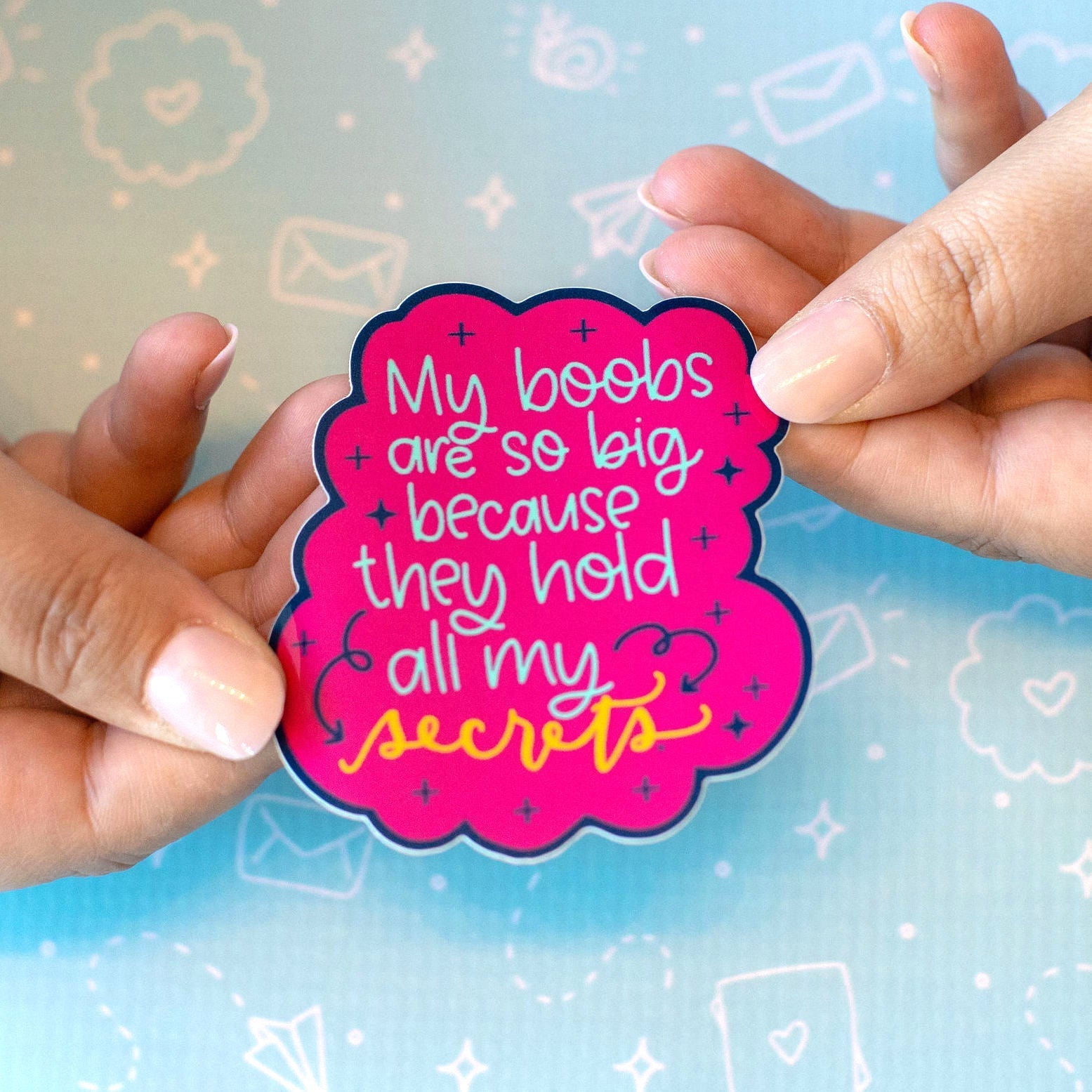 Boobs Hold Secrets Sticker