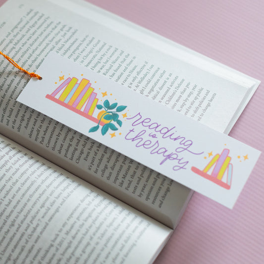 Reading is Therapy - Cute Bookmark