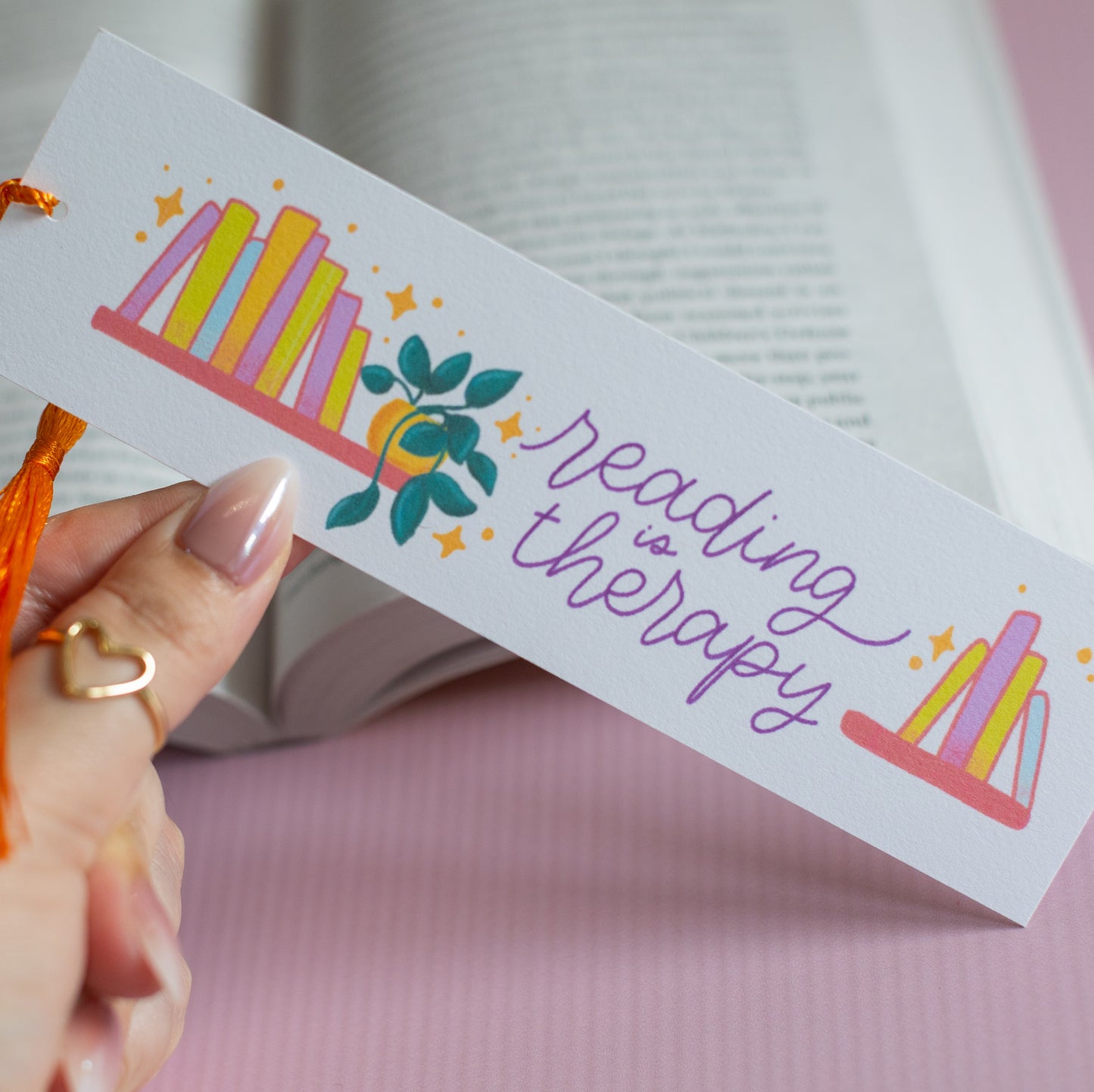 Reading is Therapy - Cute Bookmark