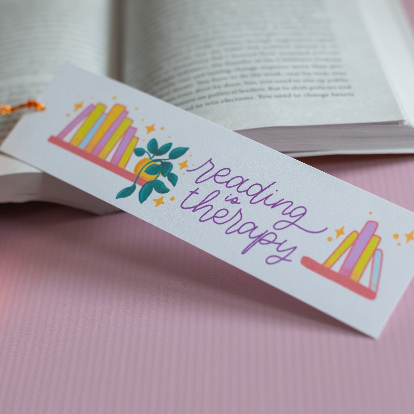 Reading is Therapy - Cute Bookmark