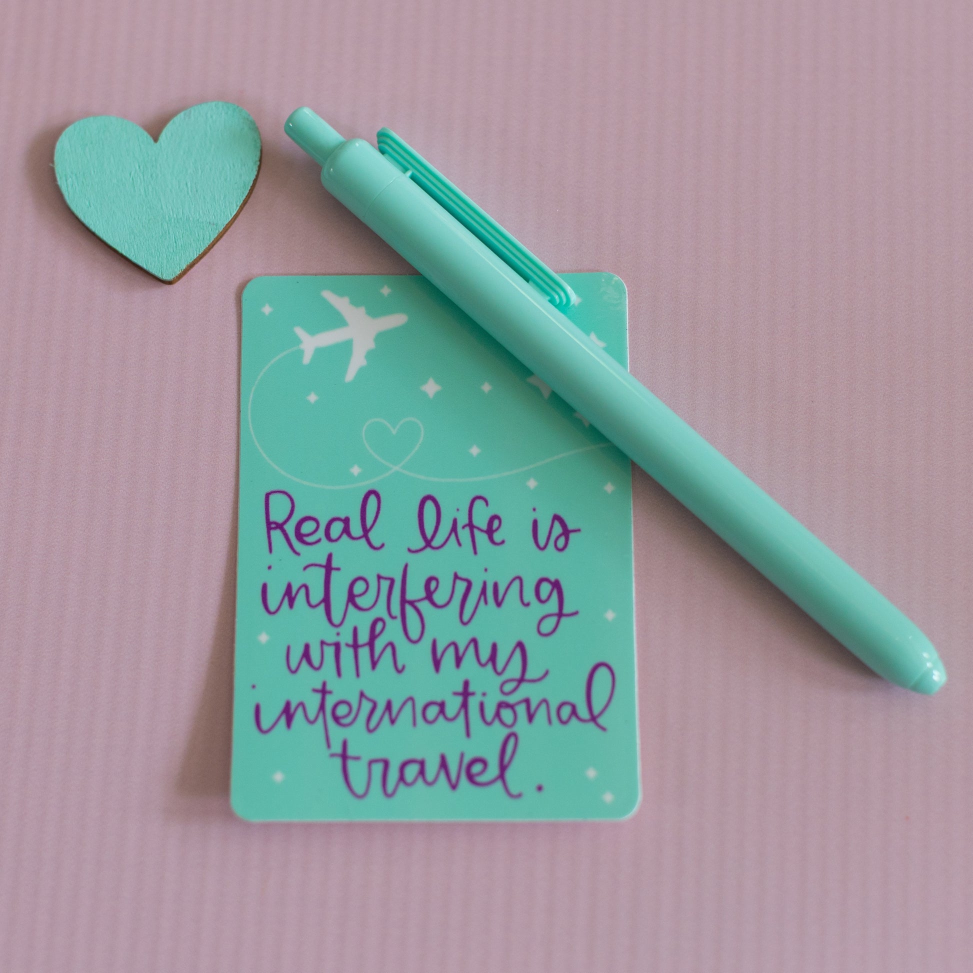 International Travel Waterproof Vinyl Sticker Colette Paperie Phone & Laptop Stickers stationery funny humorous cincinnati paper goods stickers snarky novelty cheeky witty sarcastic lighthearted silly hand lettered