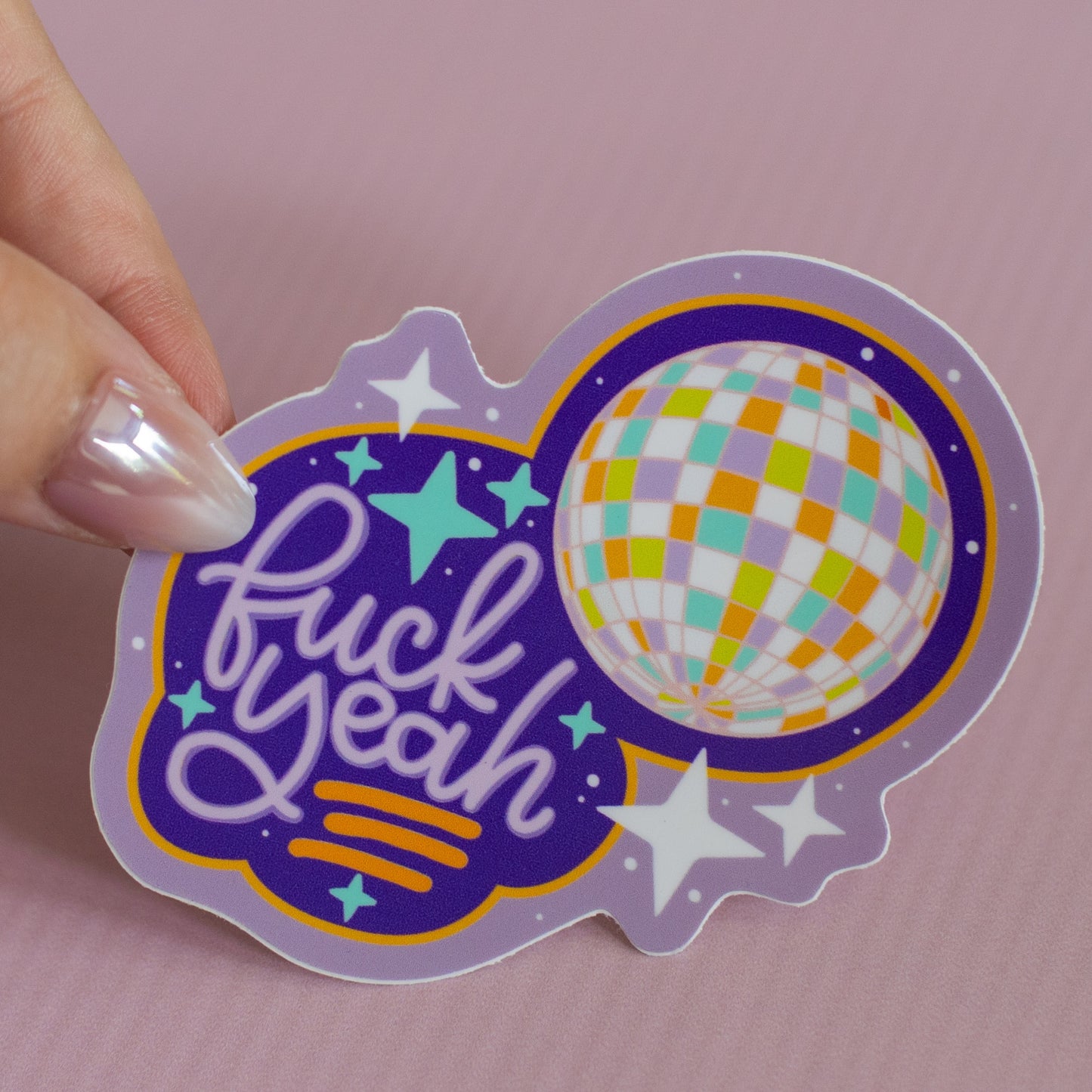 Fuck Yeah Disco Ball Sticker