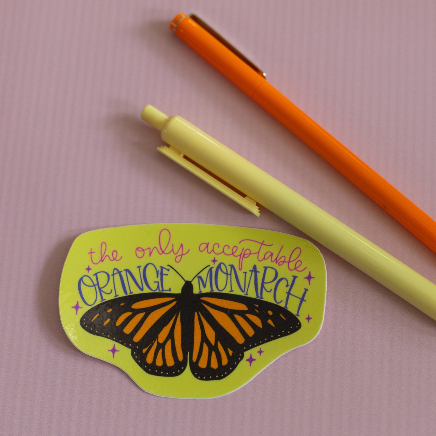 Orange Monarch Funny Glossy Waterproof Sticker