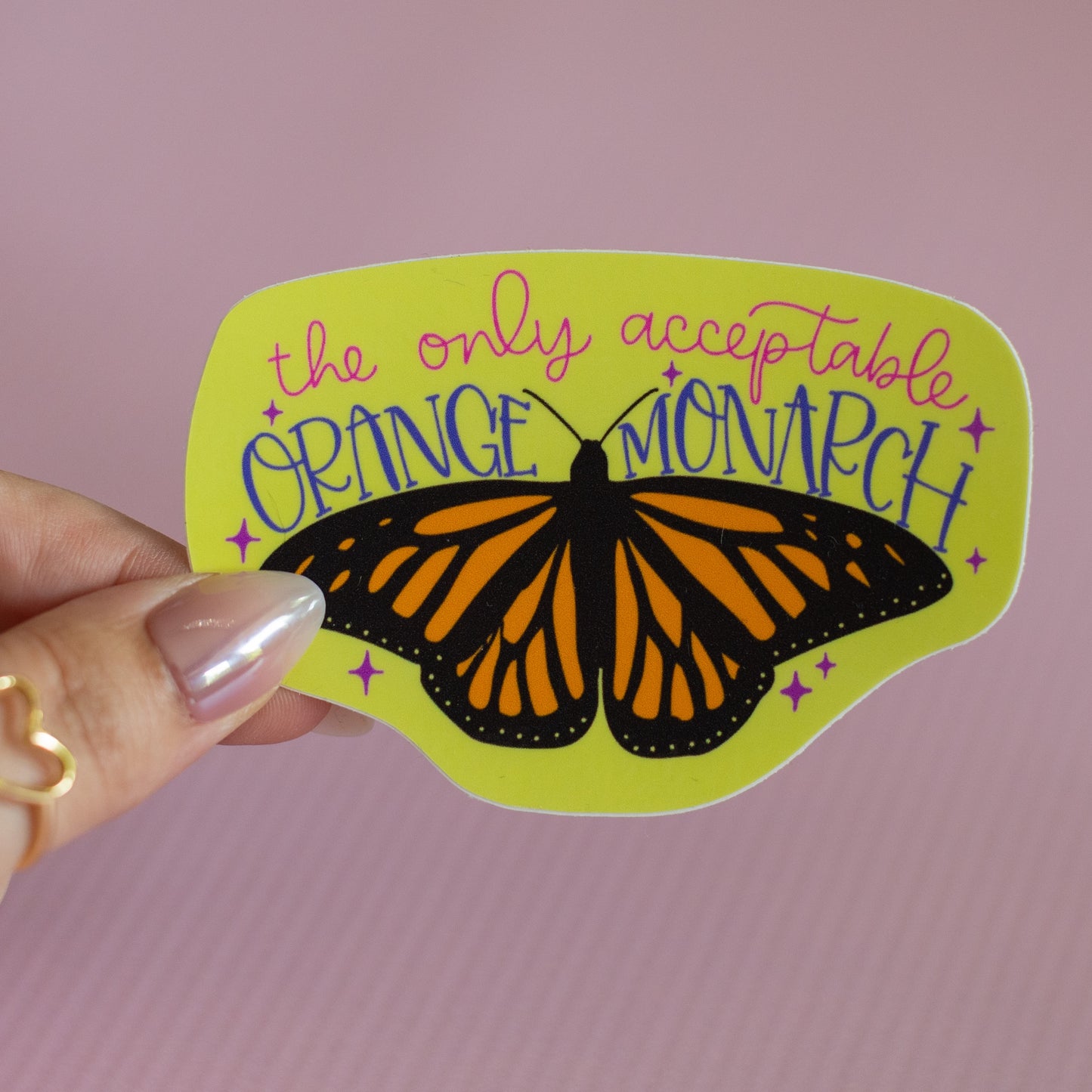 Orange Monarch Funny Glossy Waterproof Sticker
