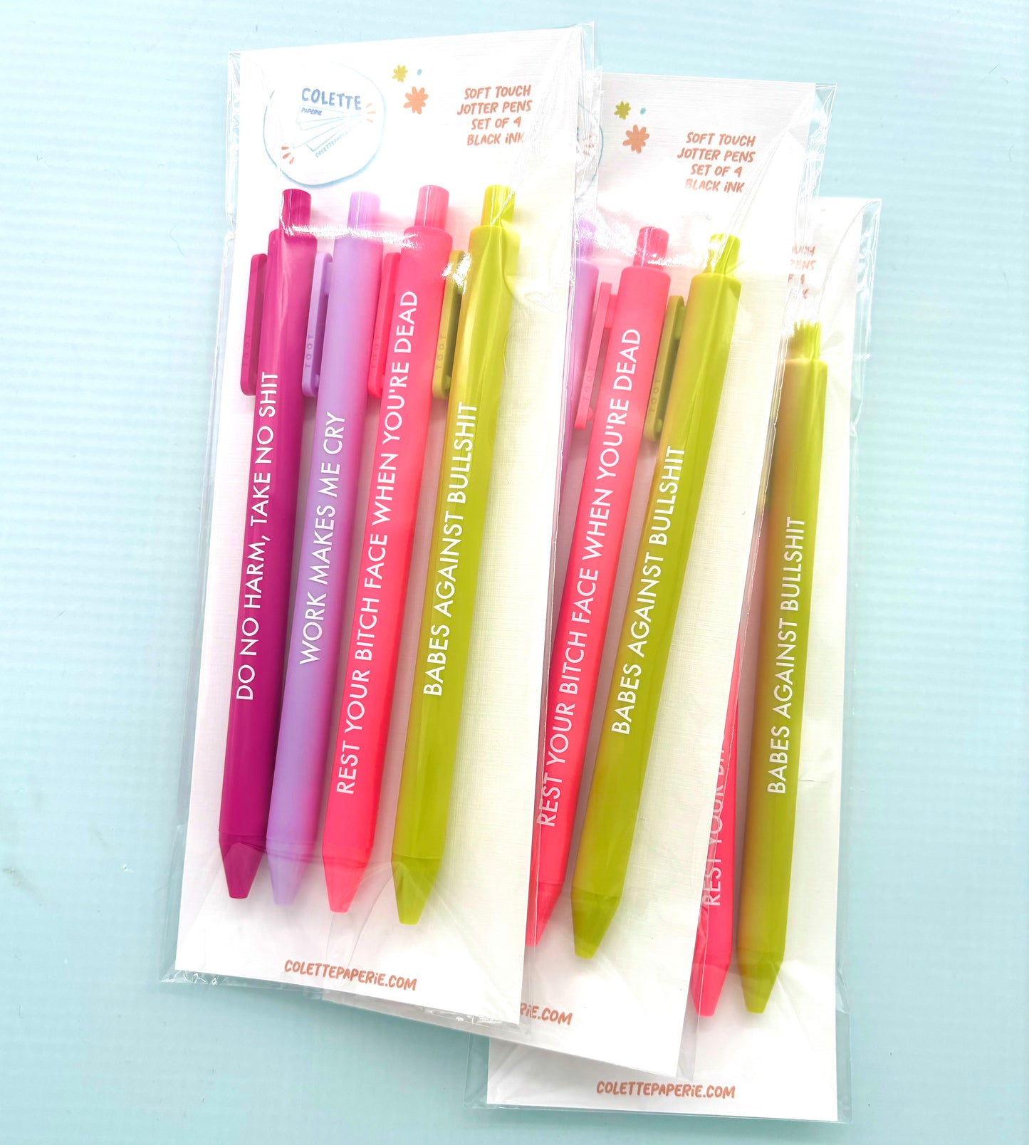 Soft Jotter Pen Set - Snarky - 4-pack