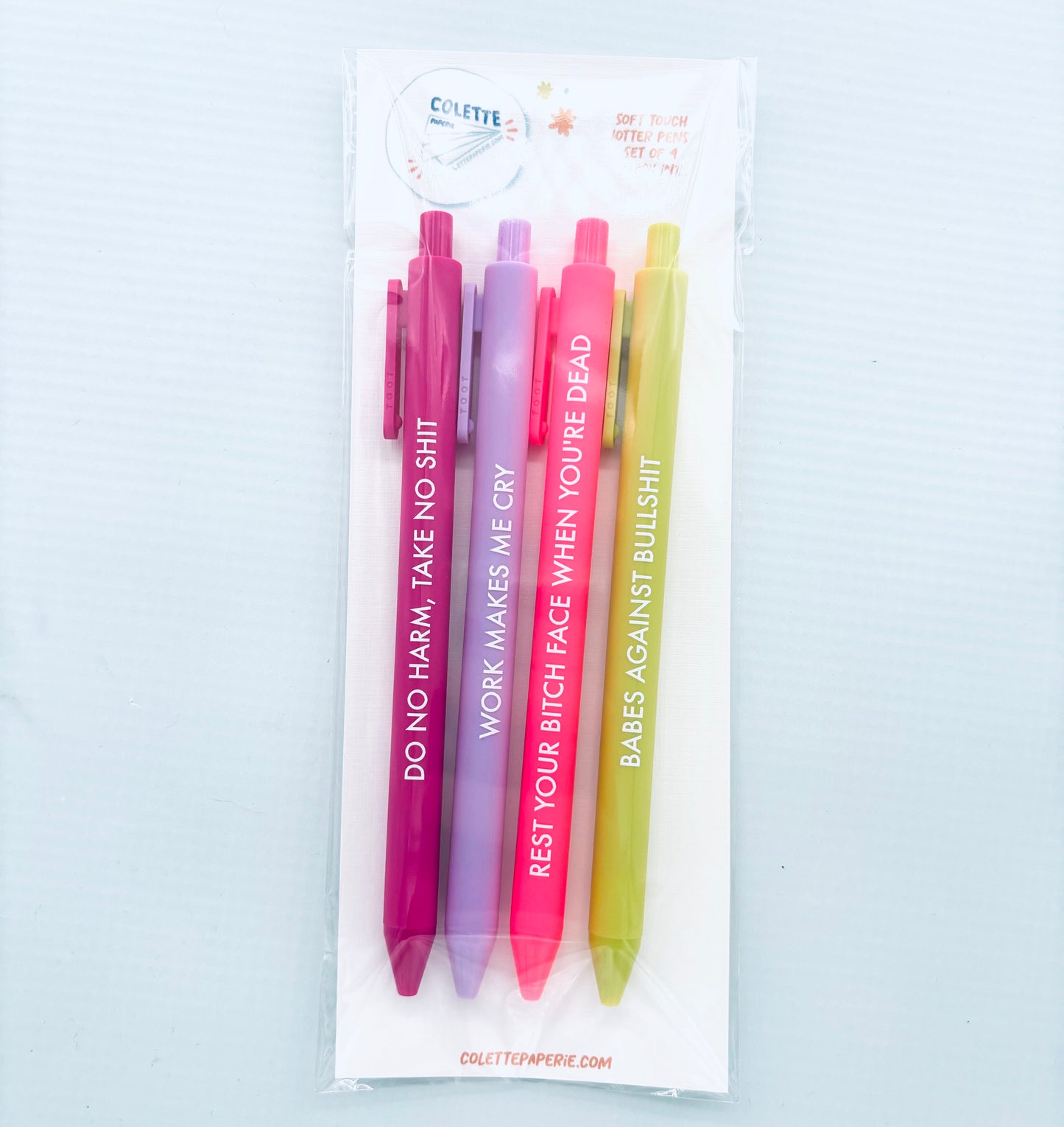 Soft Jotter Pen Set - Snarky - 4-pack