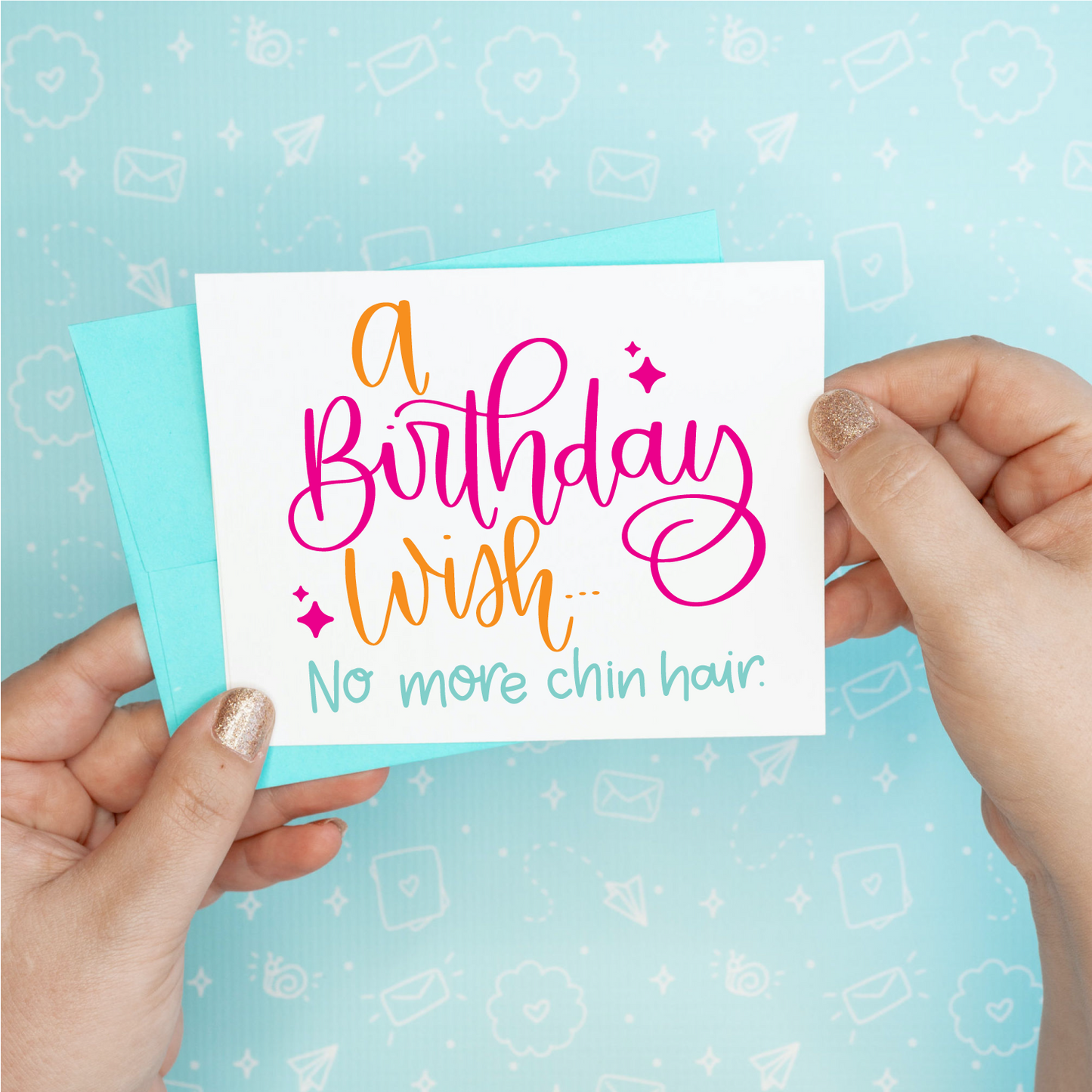 Chin Hair Birthday Greeting Card