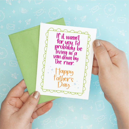 Father's Day Card - Van by the River Colette Paperie Father's Day Card stationery funny humorous cincinnati paper goods stickers snarky novelty cheeky witty sarcastic lighthearted silly hand lettered