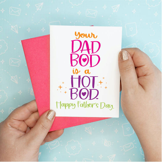 Father's Day Card - Dad Bod Colette Paperie Father's Day Card stationery funny humorous cincinnati paper goods stickers snarky novelty cheeky witty sarcastic lighthearted silly hand lettered