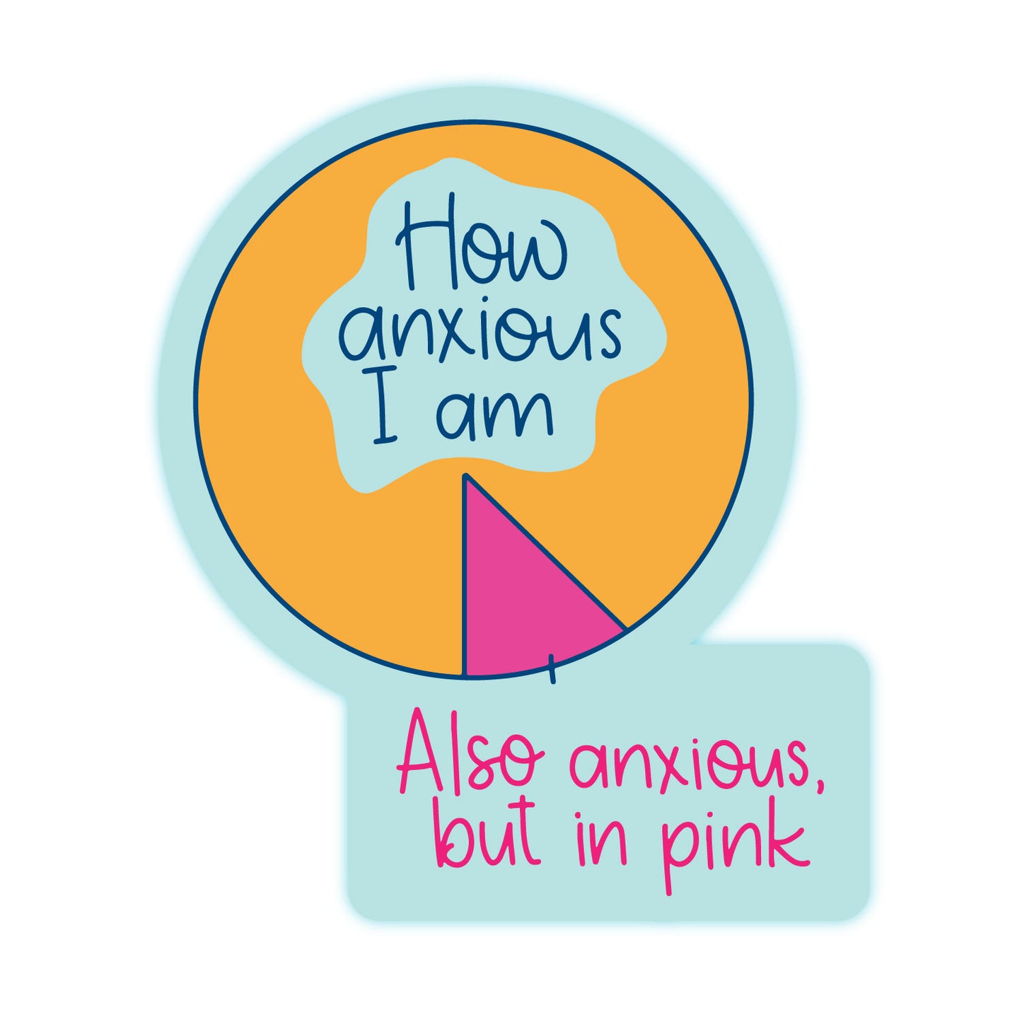 Anxious in Pink Sticker