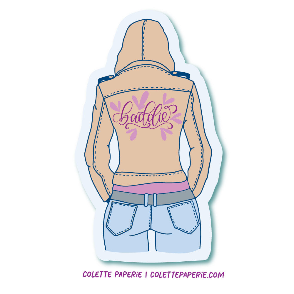 Baddie Jacket Funny Glossy Waterproof Sticker – Colette Paperie