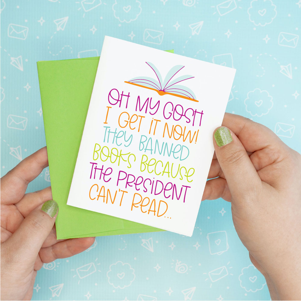 Banned Books Trump Funny Greeting Card