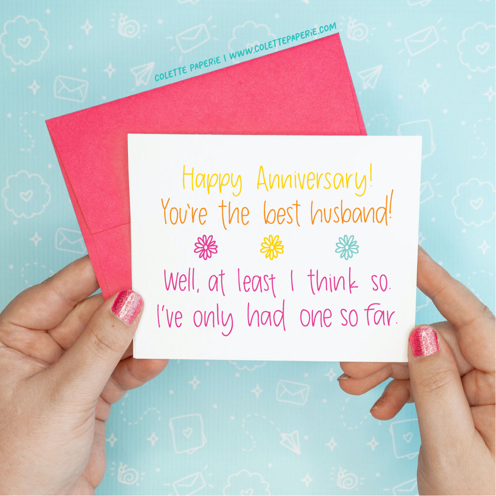 You're the Best Husband - Anniversary Funny Greeting Card Colette Paperie Anniversary Card stationery funny humorous cincinnati paper goods stickers snarky novelty cheeky witty sarcastic lighthearted silly hand lettered