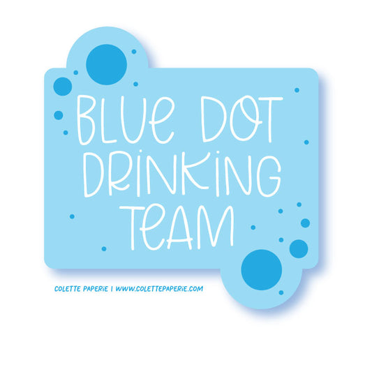 Blue Dot Drinking Team Glossy Waterproof Sticker